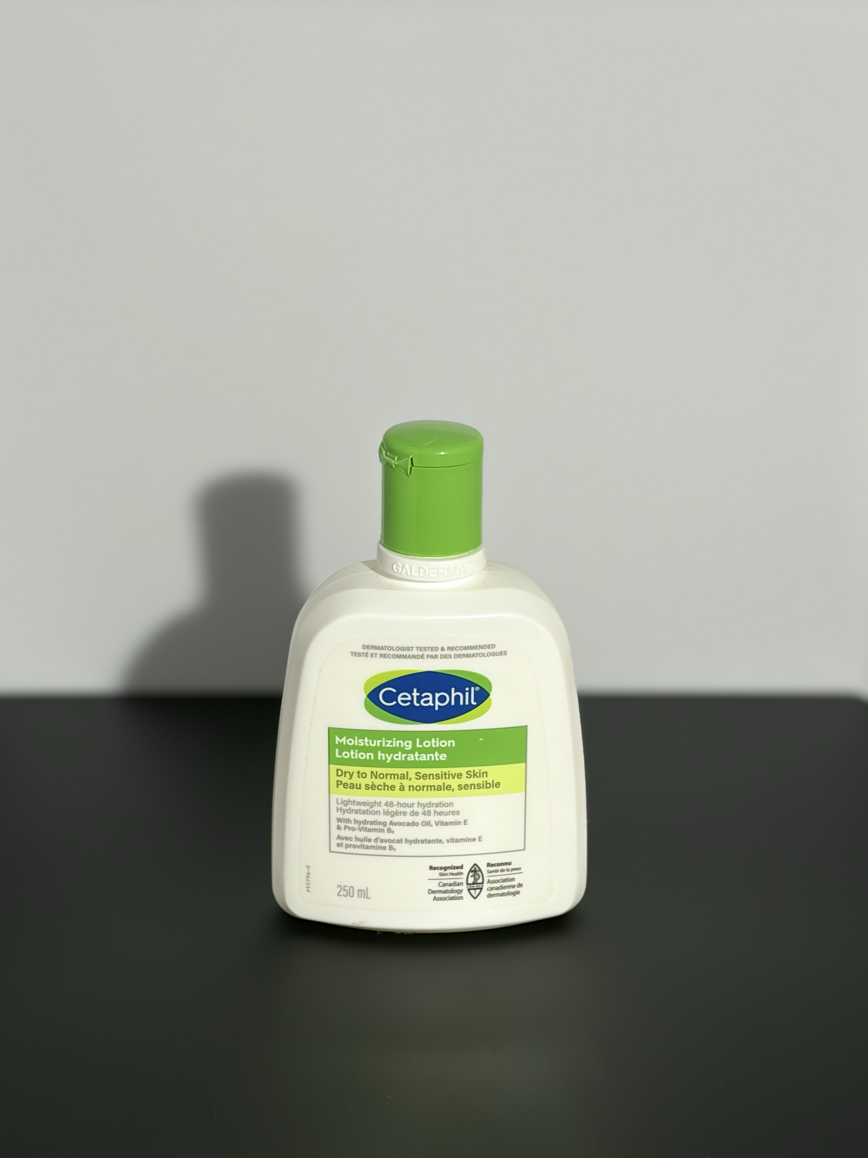 Front view of a bottle.
